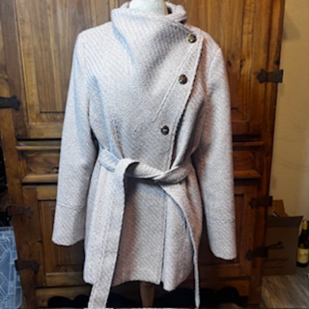 INC Soft Blush Pink Wrap Coat w/ Belt - Size XL - Picture 4 of 12